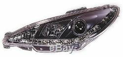 Peugeot 206 Hatch & CC 98-02 Black DRL Devil Angel Eyes Front Headlights Lights