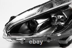 Peugeot 208 Headlight 17-19 LED DRL Black Headlamp Left Passenger N/S Valeo