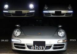 Porsche 997 911 04-08 Black Smoked LED Sidelight Fog Indicator Daytime Light DRL