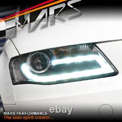 Real DRL Dual Beam Head Lights for AUDI A4 S4 B8 09-12 (HALOGEN MODEL ONLY)