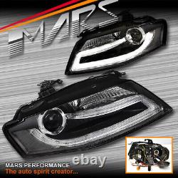 Real DRL Dual Beam Head Lights for AUDI A4 S4 B8 09-12 (HALOGEN MODEL ONLY)