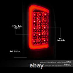 Red 3D LED DRL C-Bar Tail Light Lamps for Ram 1500 2500 3500 02-06 Black Smoked