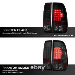 SMOKE 2008-2010 Ford F250 F350 LED DRL Halo Headlights Sinister Black Tail Light