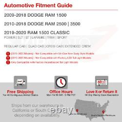 SMOKE 2010-2018 Dodge Ram 1500 2500 3500 FULL LED Rear Brake Tail Lights Lamps