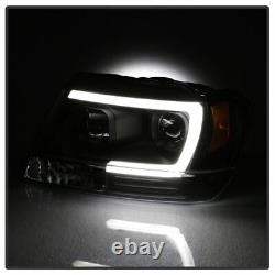 Spyder Proj Headlights for 99-04 Jeep Grand Cherokee Light Bar DRL LED Black