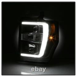 Spyder for 08-10 Ford F-250 Projector Headlights V2 Light Bar DRL LED Black