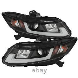 Spyder for Honda Civic 2012-2014 Projector Headlights Light Bar DRL Black PRO
