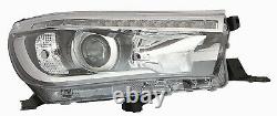 Toyota HI-LUX 2016-2021 Head Light Lamp Black Inner LED DRL Right Hand D/S O/S