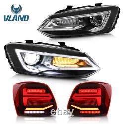 VLAND For Headlight & Tail lights VW Polo MK5 2011-2017 LED DRL Sequential 4pcs