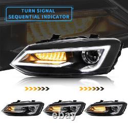 VLAND For Headlight & Tail lights VW Polo MK5 6R 6C 2011-2017 LED DRL Sequential