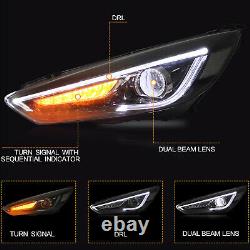 VLAND LED Headlights DRL For 2015-2018 Ford Focus WithSequential Signal Lights