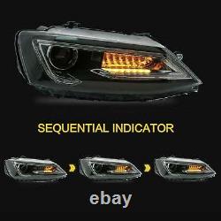 VLAND LED Headlights DRL Pair Fit For 2011-2018 Volkswagen JETTA / Lamp Assembly