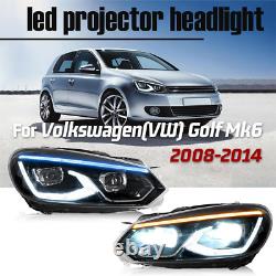 VLAND LED Headlights DRL Turn Welcome Light For Volkswagen VW Golf 6 MK6 2008-13
