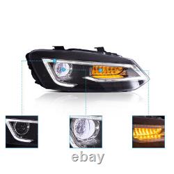 VLAND LED Headlights+Smoked Taillights For 2011-2017 Volkswagen Polo 2 Pairs
