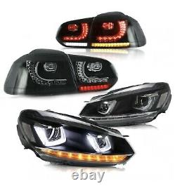 VLAND LED Headlights + Tail lights Dynamic DRL LED For VW Mk6 Golf READ DESC