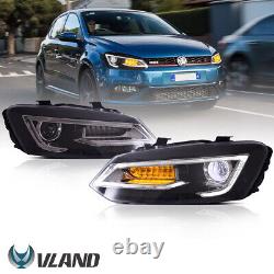 VLAND LED Headlights WithSequential Indicator For 2011-2017 Volkswagen Polo A Set