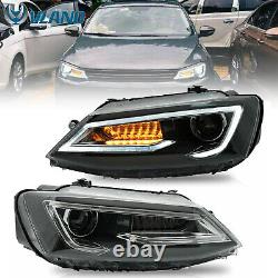 VLAND LED Projector Headlights DRL Lamps Pair Fit For 2011-2018 Volkswagen JETTA