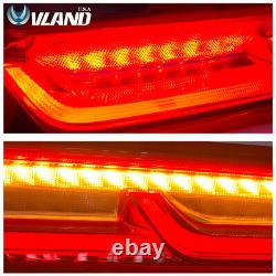 VLAND LED Tail Lights For 2016-18 Chevy Camaro DRL Full Smoked Lens Rear Lights