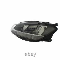 VW Golf Headlight Mk7 Estate 2017-2020 Black Headlamp LED DRL Passenger Side