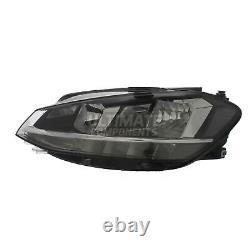 VW Golf Headlight Mk7 Hatchback 2017-2020 Black Headlamp LED DRL Passenger Side