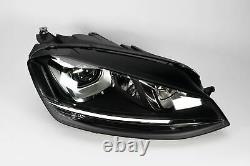 VW Golf MK7 12-16 Black Bi-Xenon LED DRL Headlight Right Driver O/S OEM Valeo