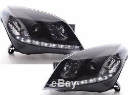 Vauxhall Astra H 04-08 Black DRL Devil Angel Eyes Front Headlights Lights Pair