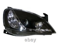 Vauxhall Corsa C 01-05 Black Drl Led R8 Design Projector Front Headlights