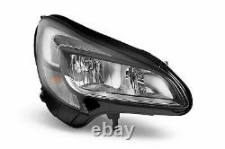 Vauxhall Corsa E 15-19 Chrome DRL Headlights Headlamps Set Pair Driver Passenger