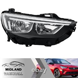 Vauxhall Insignia Drivers Side Black Halogen Headlight With LED DRL 2017-2021