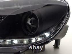 Vw Golf Mk6 Mk 6 Black Projector Headlights With Drl Daytime Driving Lights