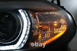Xenon Headlights Angel Eyes 3D Dual Halo Rims LED DRL for BMW X5 E70 07-10 Black