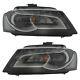 Xenon Headlights Headlamps With Led Drl 1 Pair Audi A3 8p Convertible 2008-2013