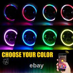 Xprite 7 90W CREE LED Headlights with RGB Dancing Halo for Jeep Wrangler JK TJ LJ