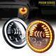 Xprite Pair 7inch 85w Led Headlights Drl Halo Angle Eyes For Jeep Wrangler Jk