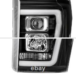11-16 Ford F250 F350 Superduty Noir Oled Neon Tube Lampe Phare De Projecteur Drl