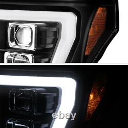 11-16 Ford F250 F350 Superduty Noir Oled Neon Tube Lampe Phare De Projecteur Drl