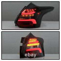 12-14 Ford Focus Hatchback Black Smoke Led Bar Sequential Signal Tail Light