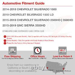 14-18 Chevy Silverado 1500/15-18 Sierra 2500 3500 Hd Black Led Tail Brake Light