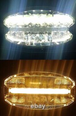 2X 9 Grande Lampe Spot LED Ovale Blanc Brouillard Ambre DRL Feux de Conduite E9 12V 24V