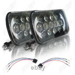 2 Pièces 5x7'' 7x6'' Phare Led Hi-lo Beam Halo Drl Fit Pour Jeep Cherokee Xj Yj