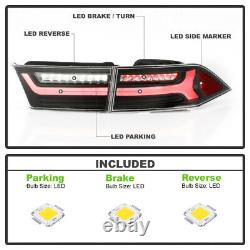 4pcs Intégré-in Résistor Entièrement Led Neon Tube Tail Lumière Noir Pour 04-08 Acura Tsx