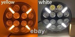 7 Lumière ronde LED blanche ambre DRL Spot Fog Bar X2 SUV Camion Pickup 12-24V