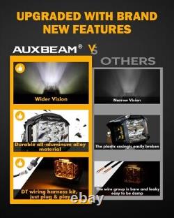 AUXBEAM 2Pcs 5 LED Lampe de travail et de conduite DRL Projecteurs Lampes de projecteur hors route ATV SUV