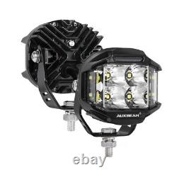 AUXBEAM 2X Phares à LED 4 pouces, Lumières de conduite, Lumières latérales avec DRL pour Jeep ATV