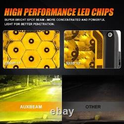 AUXBEAM DRL 7X5 Lampes de travail LED ambre à faisceau de projecteur pour conduite hors route et brouillard 2PCS