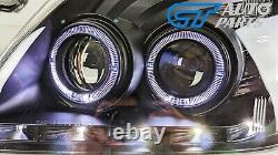 Angel-eyes Led Drl Twin Projector Head Lights Pour 2003-2009 Toyota Prado Fj120