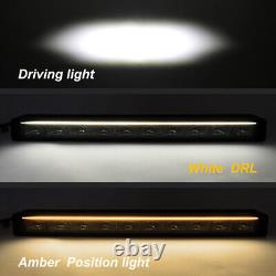 Barre lumineuse LED blanche / ambre DRL Park Light voiture camion ATV SUV 12v 24v 22 32 42 52