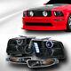 Black Halo Drl Led Projector Head Lights With Signal Bumper Am Jy 2005-2009 Mustang