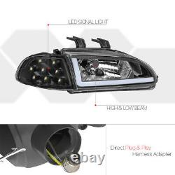 Black Led Corner Signal+light Bar Drl Phare Pour 92-95 Honda CIVIC 2/3dr