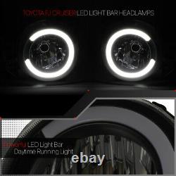 Black/smoke Led Light Bar Drl Phare Lampe Frontale Pour 07-14 Toyota Fj Cruiser